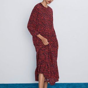 Zara Red Leopard Print Dress